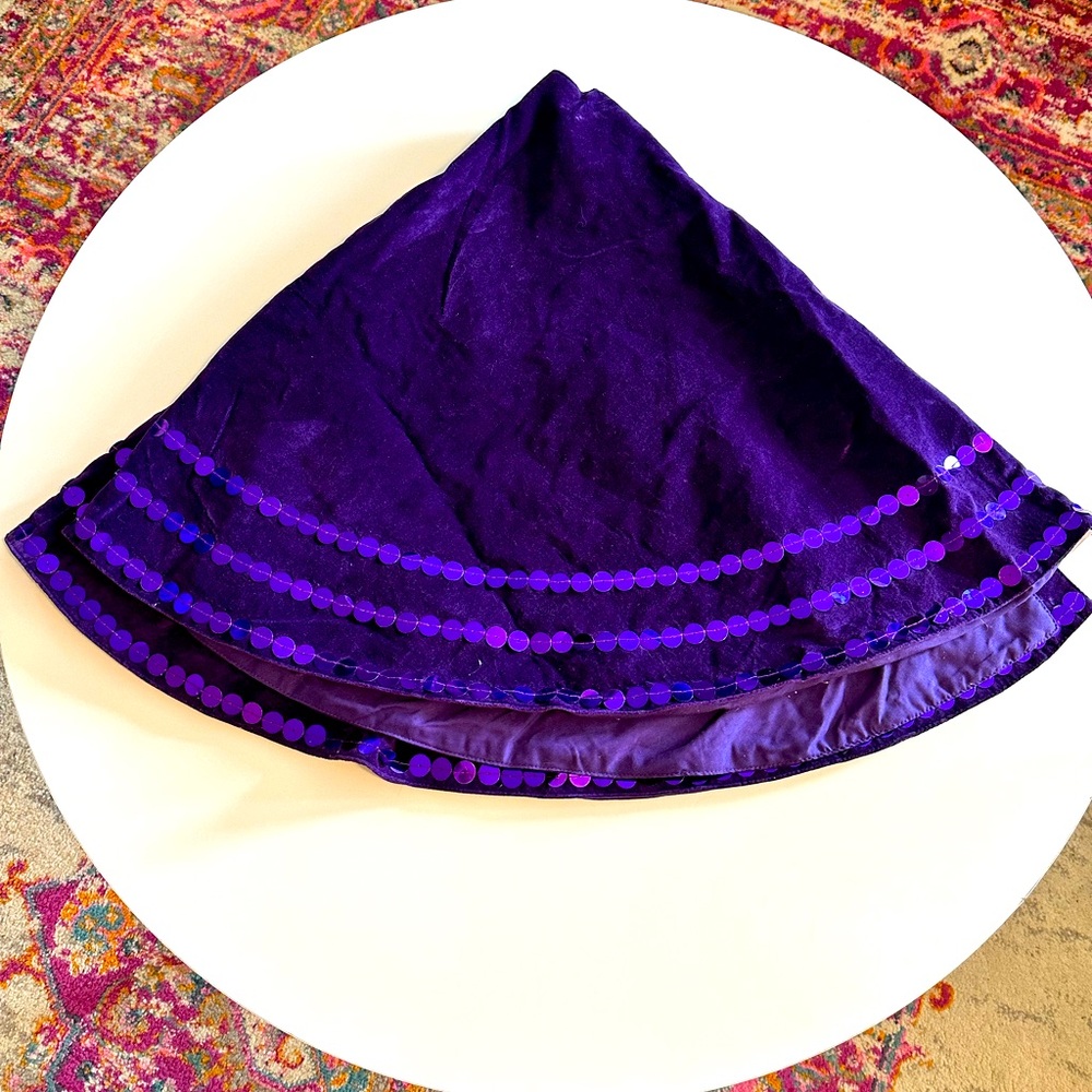 Purple Velvet Sequin Christmas Tree Skirt
